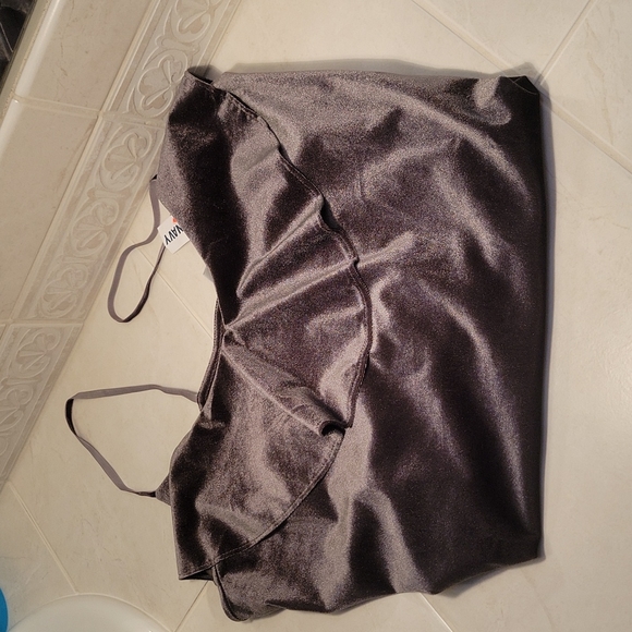 Old Navy Soft Velvety Dark Grey Tank Top - Picture 4 of 8